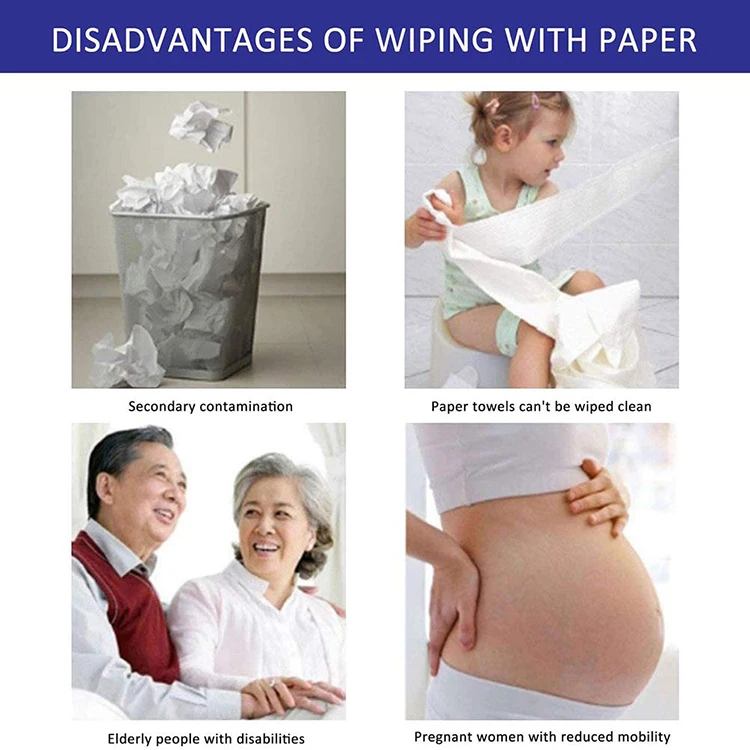 Self Cleaning Dual Nozzle Hot&Cold Water Spray Bidets Ultra Slim Attachment Front and Rear Bidet For Toilet Bidet