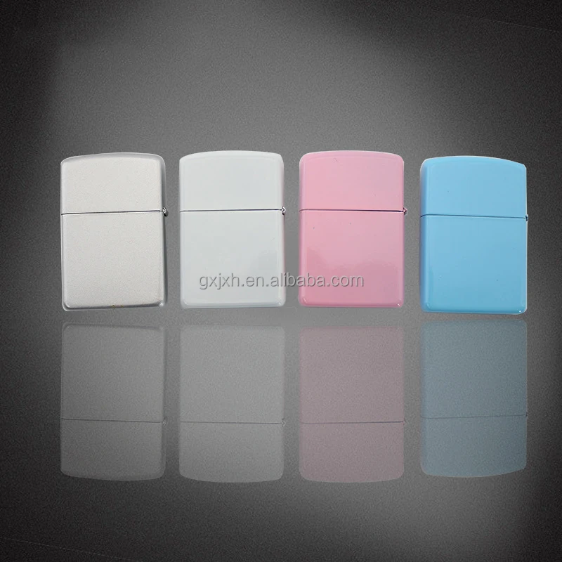 Promotional customized made refillable lighter blank sublimation metal lighter with case for business gift