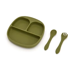 Amazon Top Selling Platos Divided Unbreakable Silicone Plate Baby Suction Dishwasher Safe Plate