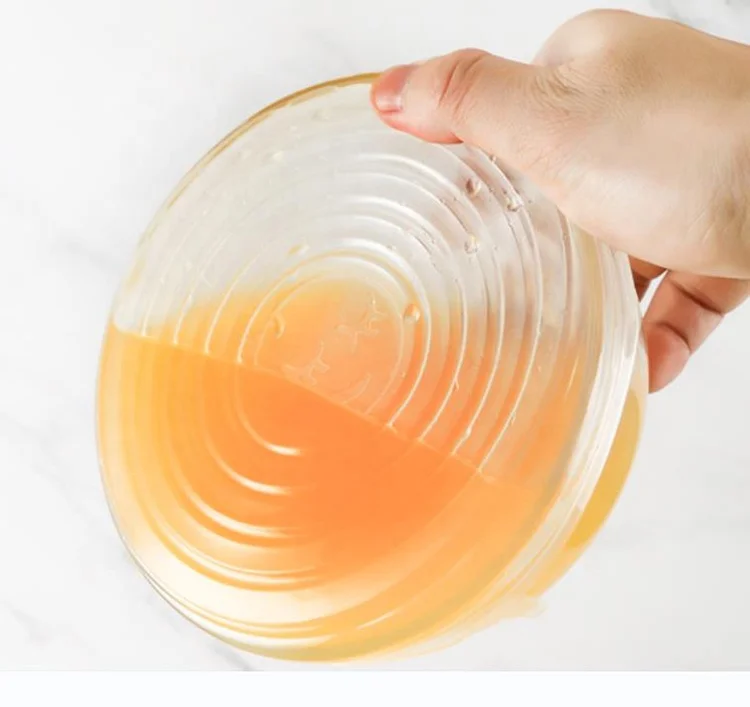 Set of 6 pcs   Reusable Stretch Lids Cover Wrap for Cups and Bowl Silicone Food Wraps Seal Cover