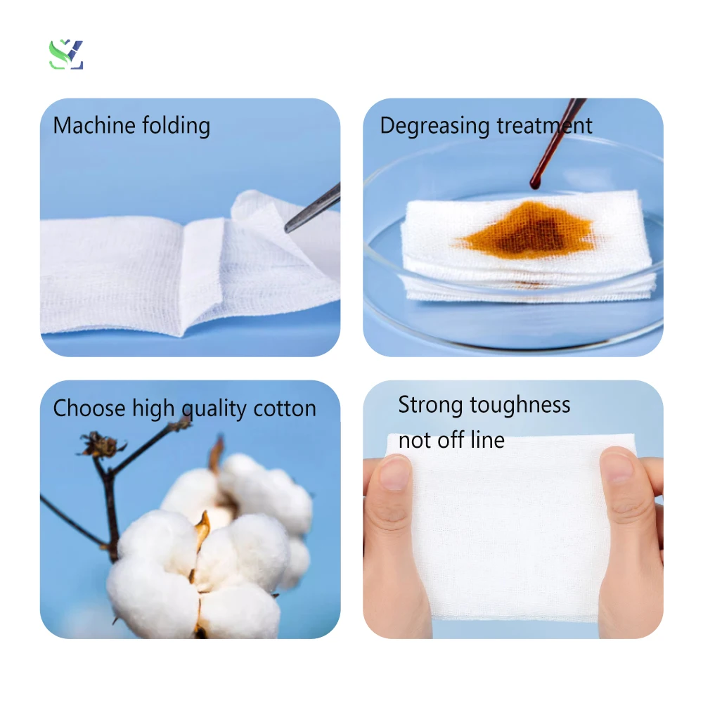 SZ Sterile Non-Woven Gauze Swab Cotton Medical Sterile Compress Gauze Fabric for Medical Emergency