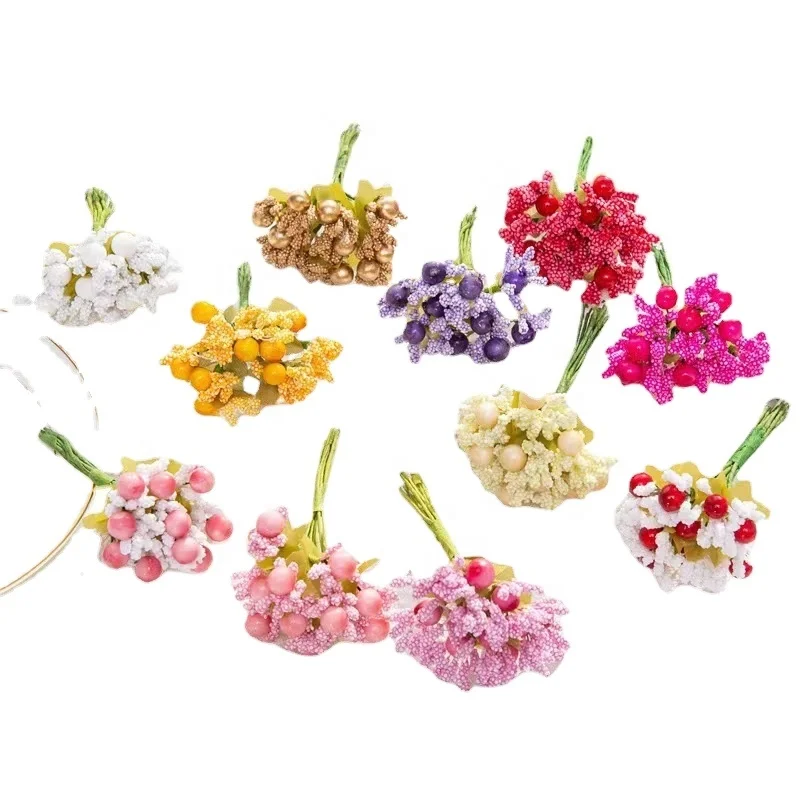 Mini Christmas Artificial Frosted Berries for Festival Holiday and Home Decor