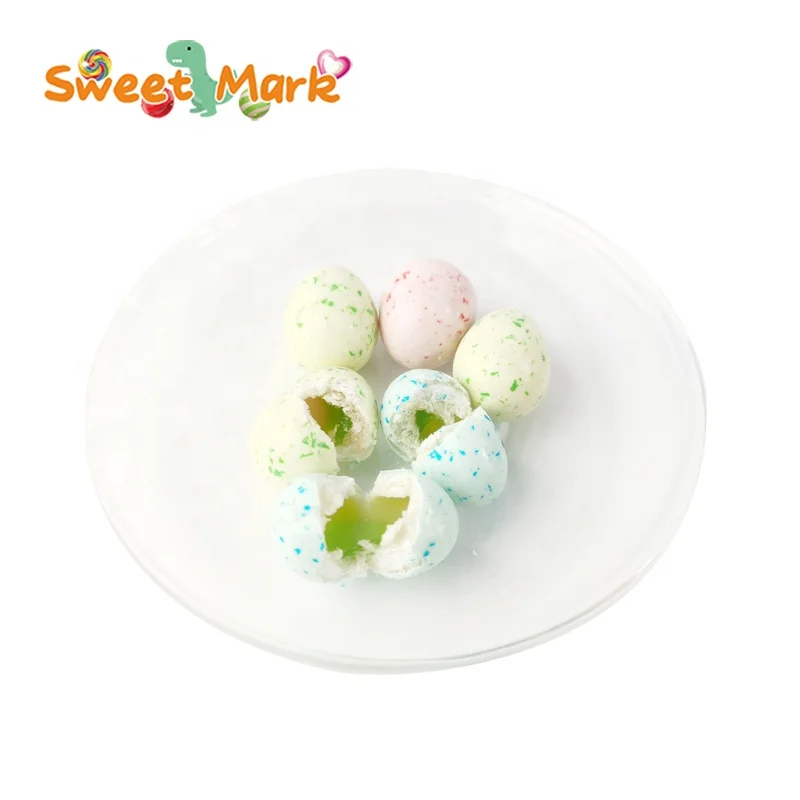 Dinosaur egg gum OEM center filled fruit jam chewing bubble gum halal