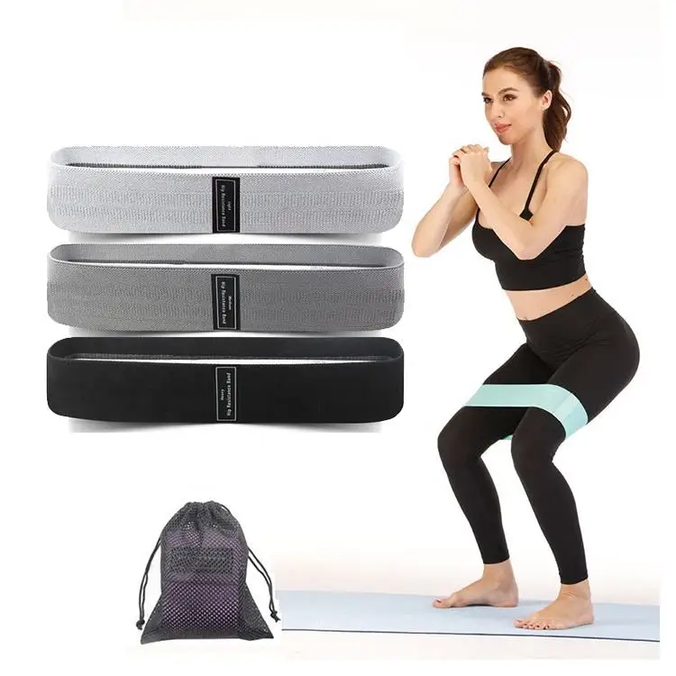 Heavy Duty Exercise Power Cotton Fabric Pull Up Assist Long Hip Bands Long Custom Resistance Band