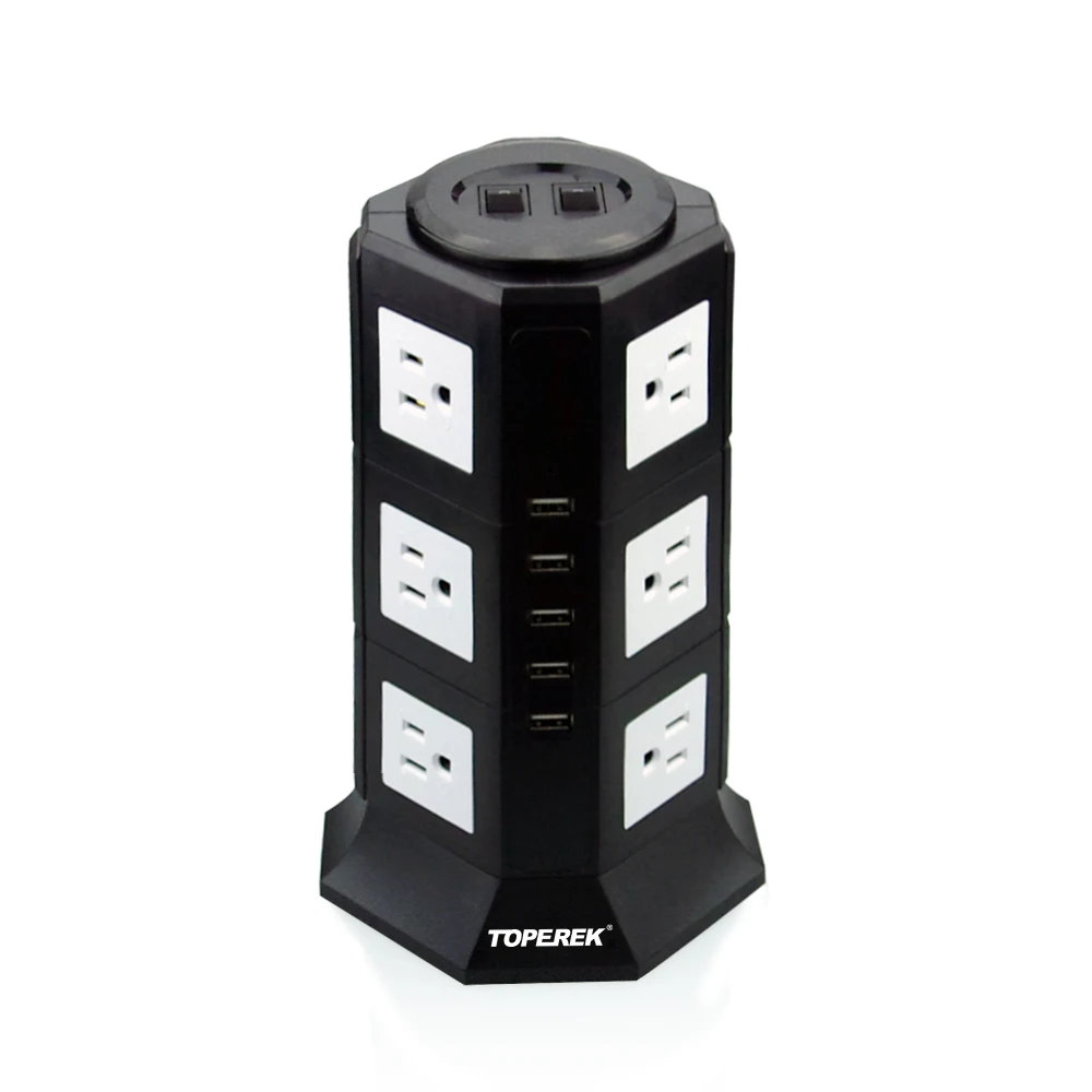 TP-VA5U12S:4 outlet us surge protector double usb charging socket electric 13a socket panel