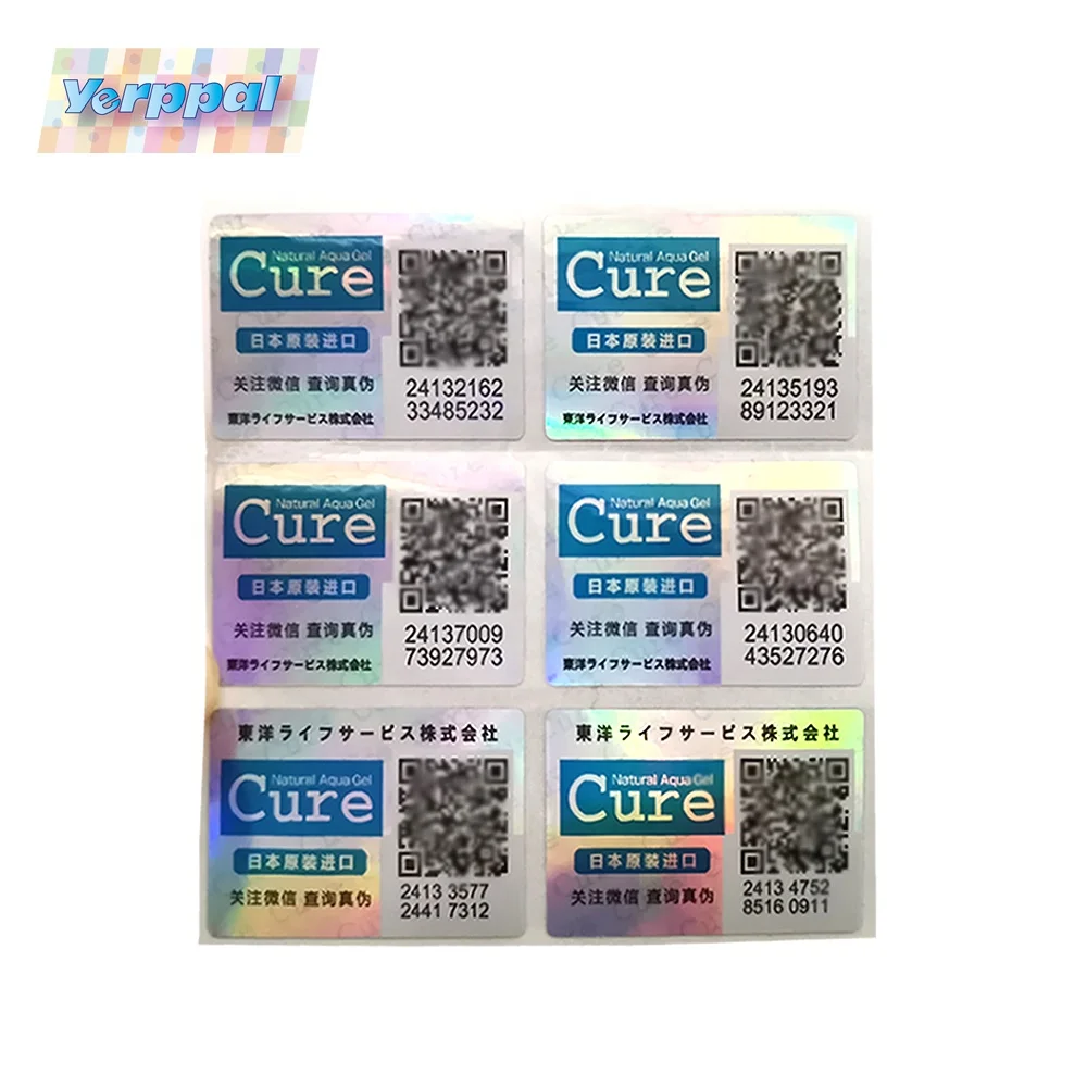 
Custom Logo Printed Laser Hologram Label with Variable Qr Code Anti Fake Sticker Security Label 