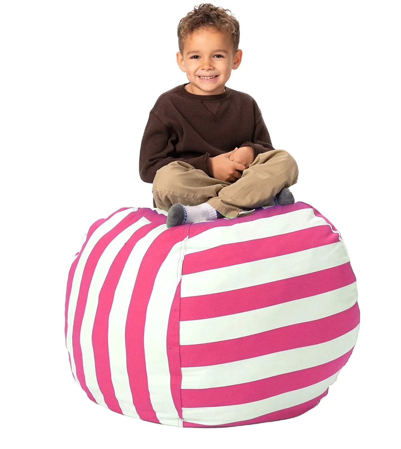 100% Cotton Kids Bean Bag Chairs/Stuffed Animal Storage