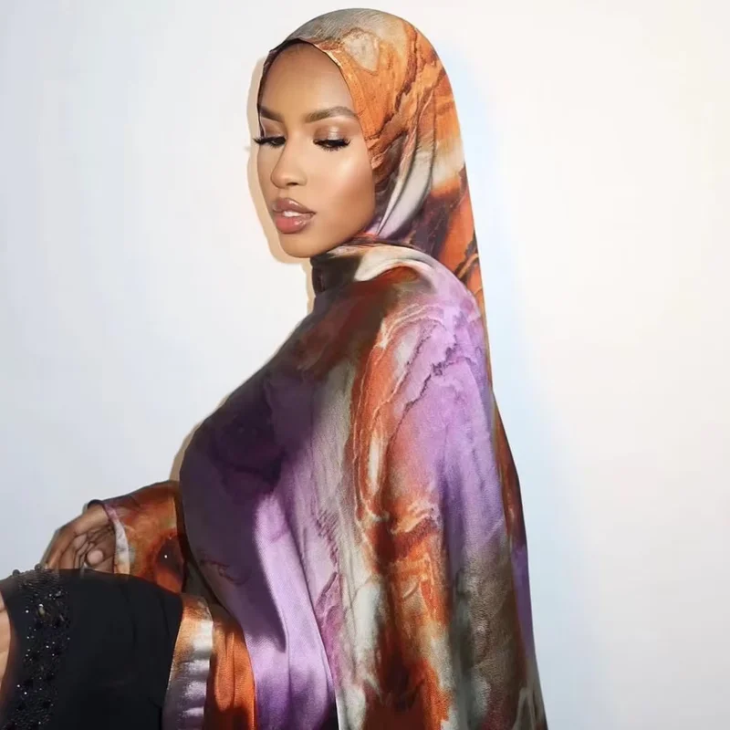 FRC printed georgette scarf printed korean chiffon shimmer hijab crepe georgette kimono printed chiffon silk scarf  shawl