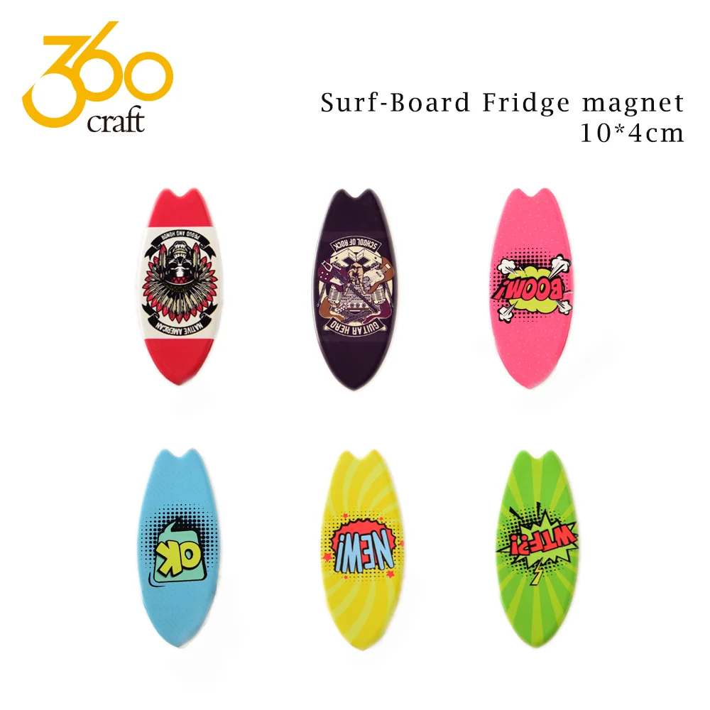 Недорогой керамический магнит для холодильника в форме доски для серфинга, дизайн под заказ