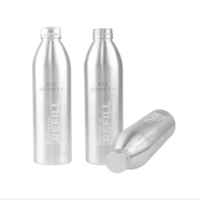 Customized Logo Silver Atrium 16oz 25oz 750ml 1liter Energy Beer Lemon Water Juice Aluminium Drinking Bottles Beverage Anodized