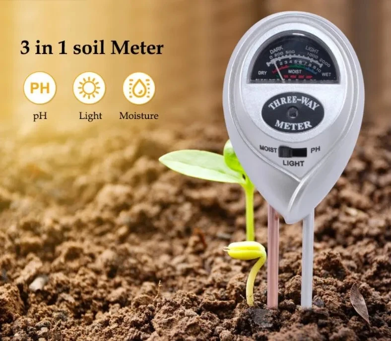3 in 1 pH Meter Moisture Light Meter for Soil Tester gardening Soil analyzer silver color