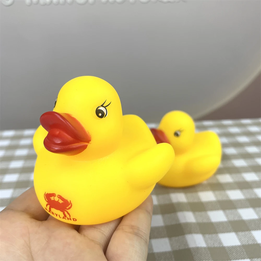 Custom Printing Own Logo Classic Baby Bath Toy Vinyl Non Toxic 7cm Mini Floating Yellow Rubber Duck