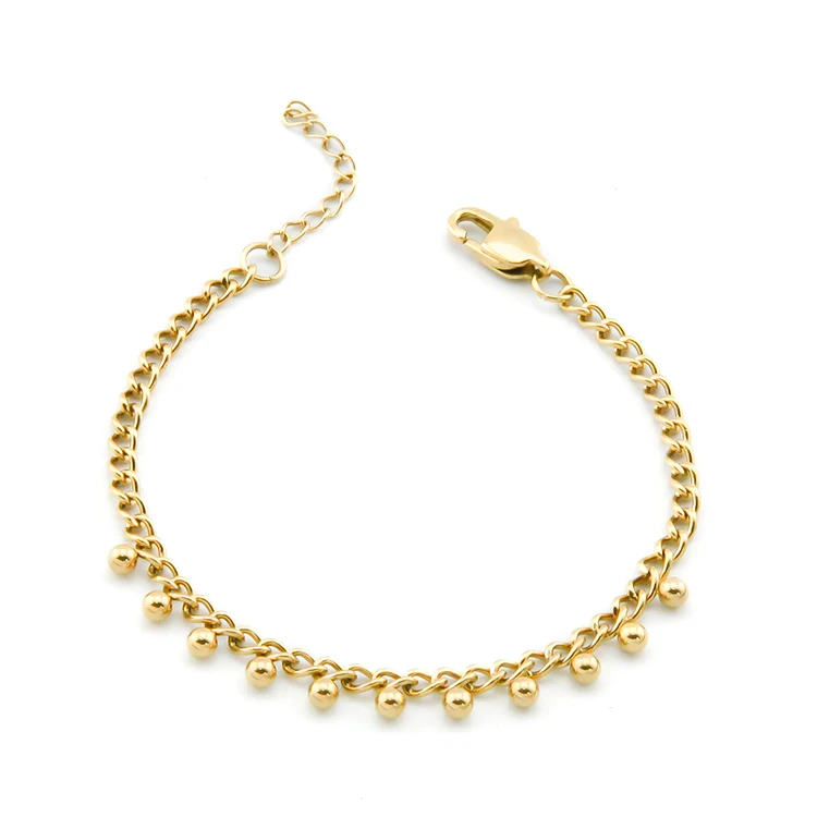 
2021 hot selling gold bracelet women jewelry bead friendship bracelet gold bead ball charm adjustable chain bracelet bangle 