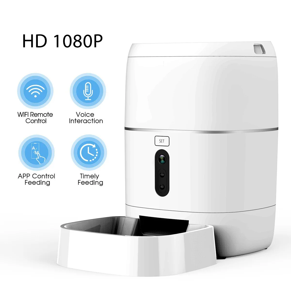 Wifi Smart Pet Food Feeder Timing Remote Feeding High Quality Automatic Pet Feeder 6L Large Capacity Control Recording Setting