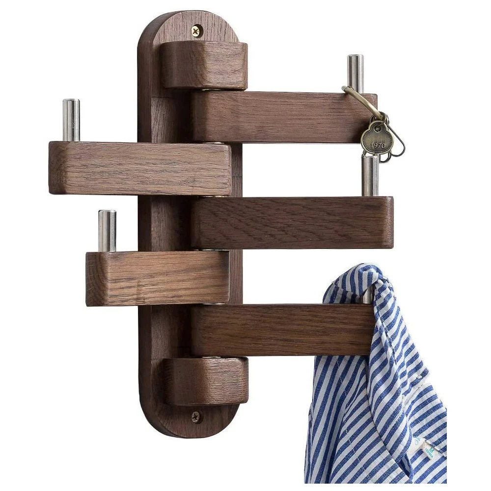 PUSELIFE High Quality Country Style Home Storage Mounted Worn Wall Coat Rack Hook Wood For Living Room