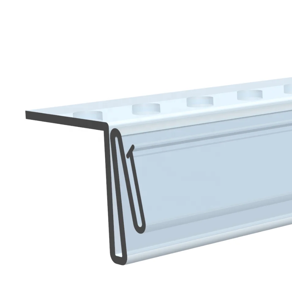 Customized Plastic PVC shelf talker with punched holes for electronic digital ESL rail for supermarket electronic shelf labels