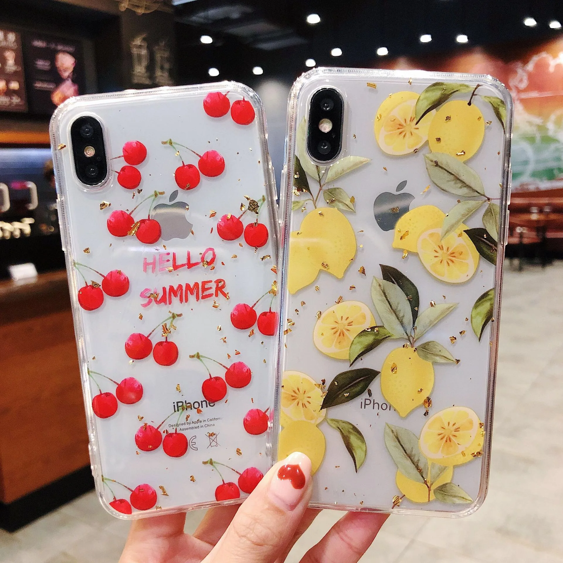OEM/ODM, онлайн-продажа, индивидуальный для iphone x, прозрачный чехол для телефона с УФ-печатью, фруктовый дизайн, прозрачный чехол для телефона из ТПУ