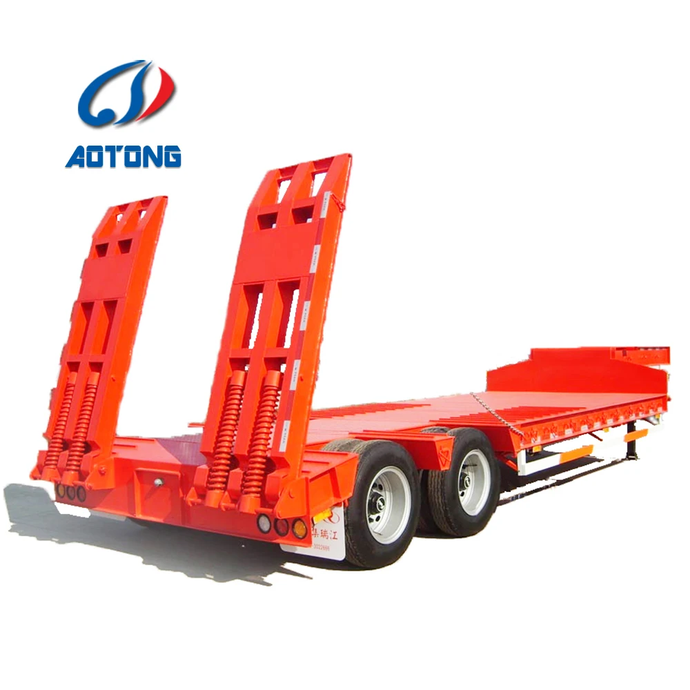 2 axles 40 tons 20 ton lowboy trailer heavy equipment hauling lowbed lowboy dolly trailer truck for sale