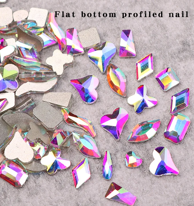 Bulk  flat back crystal butterfly  rhinestone Non hotfix  rhinestone glass eye S shapes for nail rhinestones