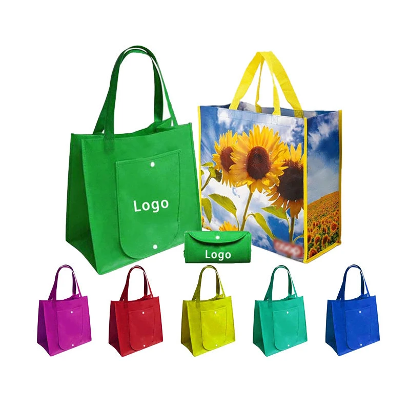 Custom Eco-Friendly Collapsible Shopping Bags Reusable Non Woven Foldable Tote Bag