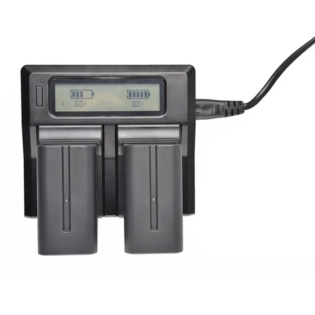 NPF Series Dual Channel Universal Camera Battery Charger for Sony NP-F550 NP-F750 NP-F960 NP-F970 NP-FW50 Battery Charger