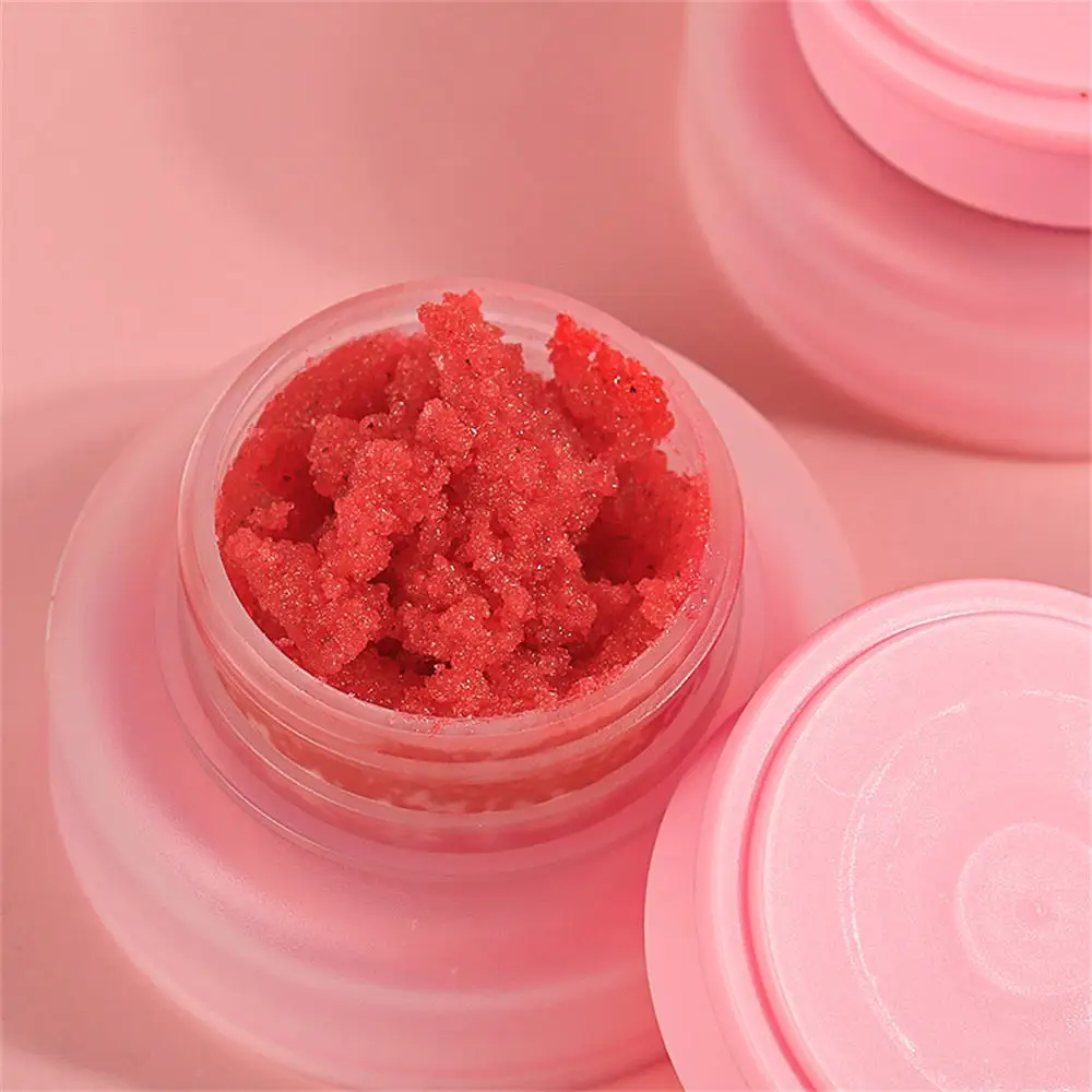 Wholesale Organic Custom Logo Lip Balm Pink Vendors Fruit Strawberry Moustirzing Sugar Vegan Exfoliate Private Label Lip Scrub