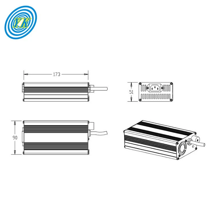 cargador 48 V 5A with aluminum shell protection Lead or acid Li ION charger CE ROSH
