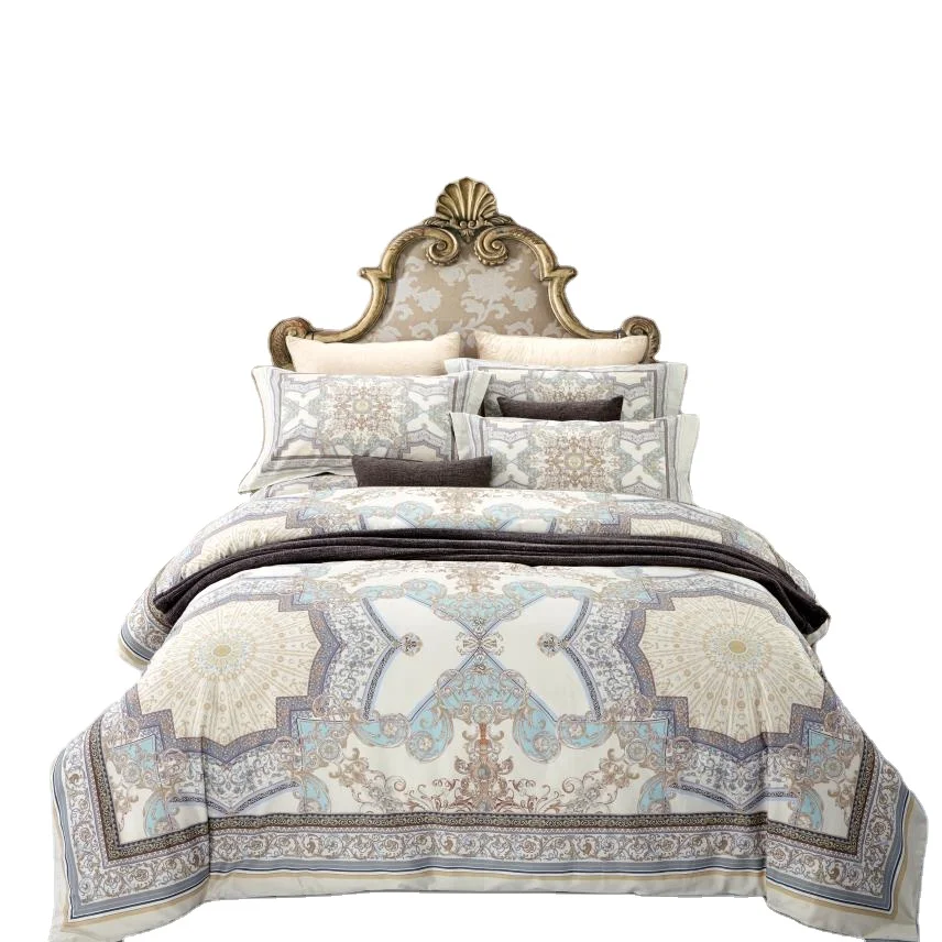 
Exquisite Luxury Complete Pattern Digital Printed American Cotton Bedding Sets 4 Pcs King Cal King Queen Double Bed 
