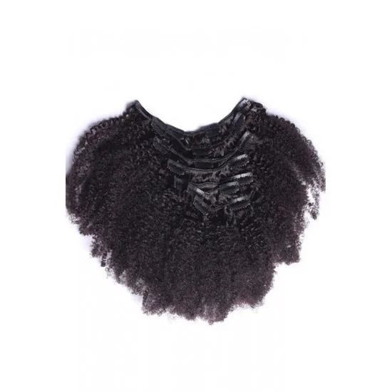 Wholesale 100% virgin mongolian afro kinky curly human hair clip ins