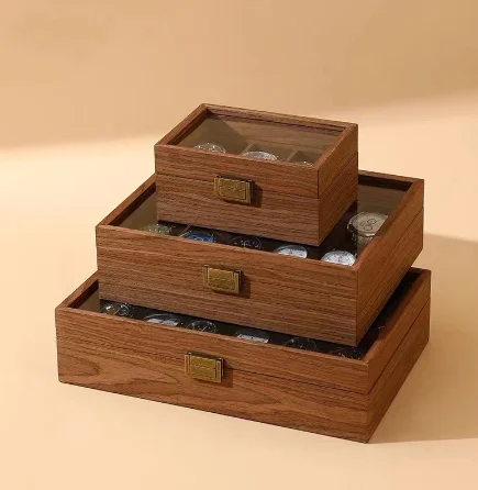 Watch multi-compartment storage box Retro collection custom Logo Engraved watch home box