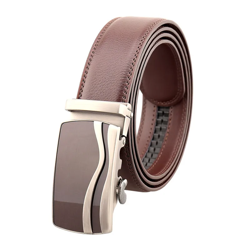 Automatic Sliding Genuine Leather Mens Belt Without Holes In Bulk