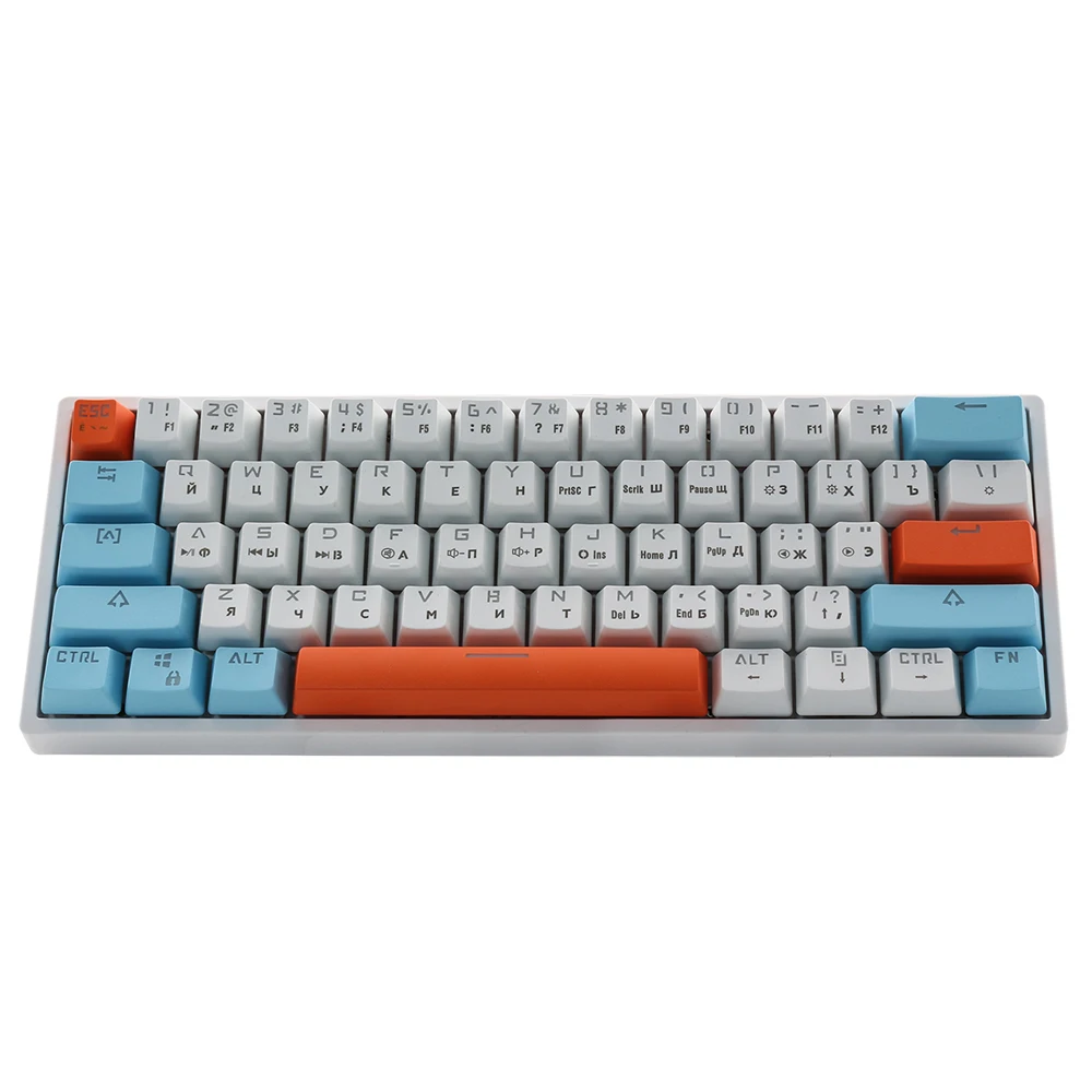 60% two-color keyboard Rgb 61 key Pbt computer game Usb wired optical Led gaming console hot plug mechanical keyboard