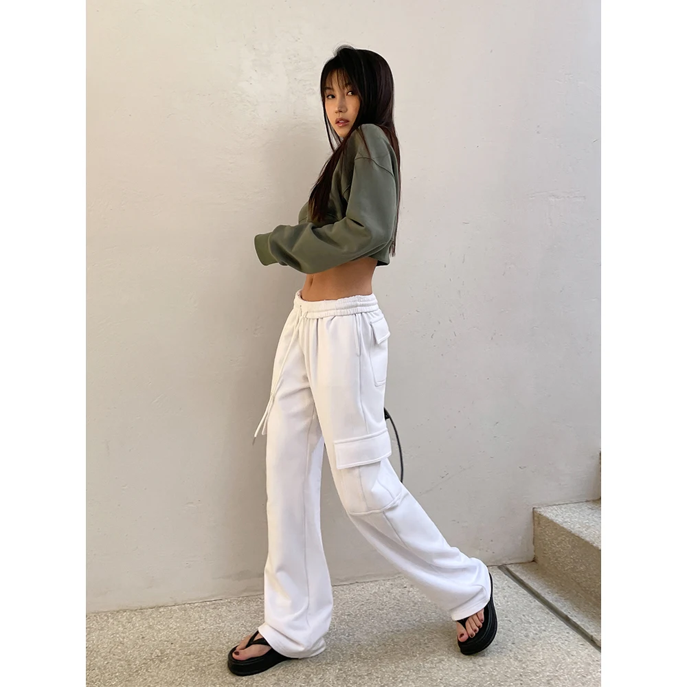 Hot Sale Pants for Women with Pockets High Quality High Waist Loose Pants Pants Trousers Custom Size Mid Waist Casual Life 2pcs