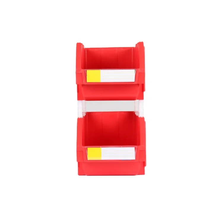Front opening heavy duty warehouse storage bin plastic stackable storage box picking bin for screws nuts bolts storage