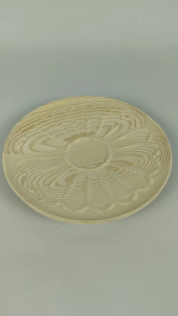Handcrafted Japanese Rectangular Wood Tray Fruit and Snack Plate with Love Style Wall Decor Made from Pine Paulownia Plywood