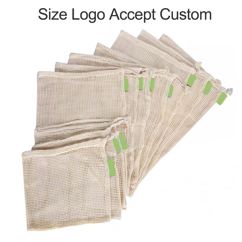 Eco-Friendly 100% Cotton Soap Mesh Bag With Drawstring Handle Soap Packaging Saver Pouch Net Bag For Shower