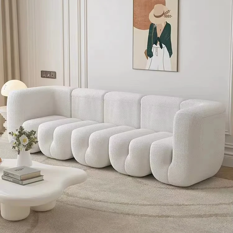 Nordic style Minimalist Design White Couch Sectional Sofa Luxury Large Soft Sofa Set Sweef Living Room Furniture