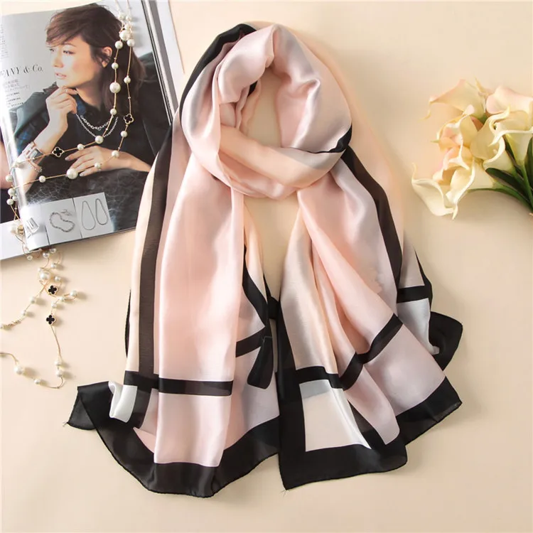 
Classical Fashion Brand Designer Women Print Silk Scarf Travel Sunscreen Long Silk Scarf Shawl for Ladies 