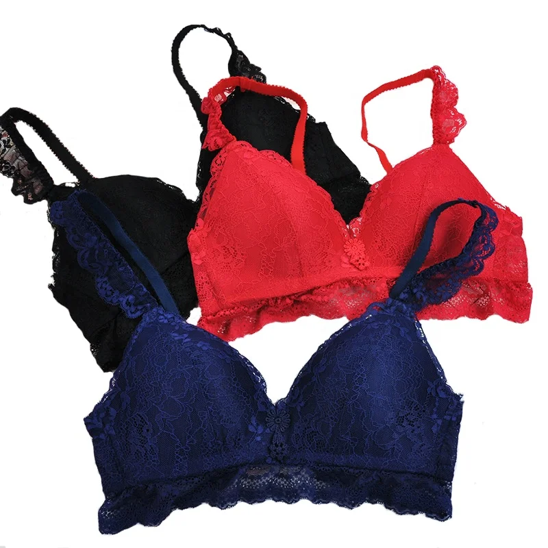 
Wholesale Hot Sexy Girls Push Up Small Bra Wire Free Bra Brief Sets 