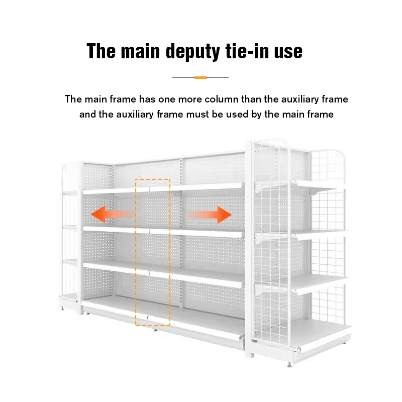 Heavy-Duty Single-Sided Modern Metal Supermarket Shelves Open Car Display Racks Supermarket Grocery Stores