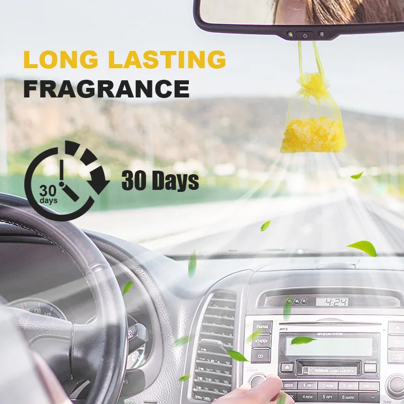 Long Lasting EVA Freshie Aroma Fragrance Beads Sachet Scented Beads Scented Sachet Bags Hanging Car Air Freshener for Car