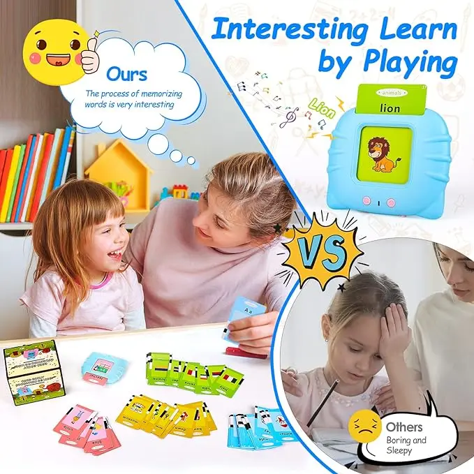 Preschool Learning & Reading Talking Flash Cards 224 Words Autism Sensory Toy for Toddlers Birthday Gifts