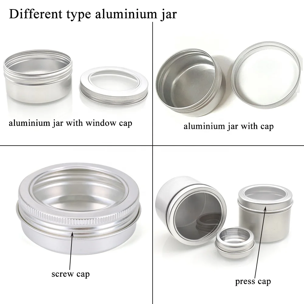 Wholesales Metal Scented Tea Jar 30ml 50g 60g Empty Round Aluminum Spices Herbs Tin Can
