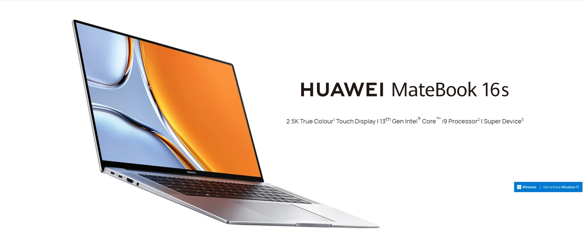 Original New HUAWEI Matebook 16S 2023 Laptop core 13th lightweight and portable office photo editing 16inch anti-glare display