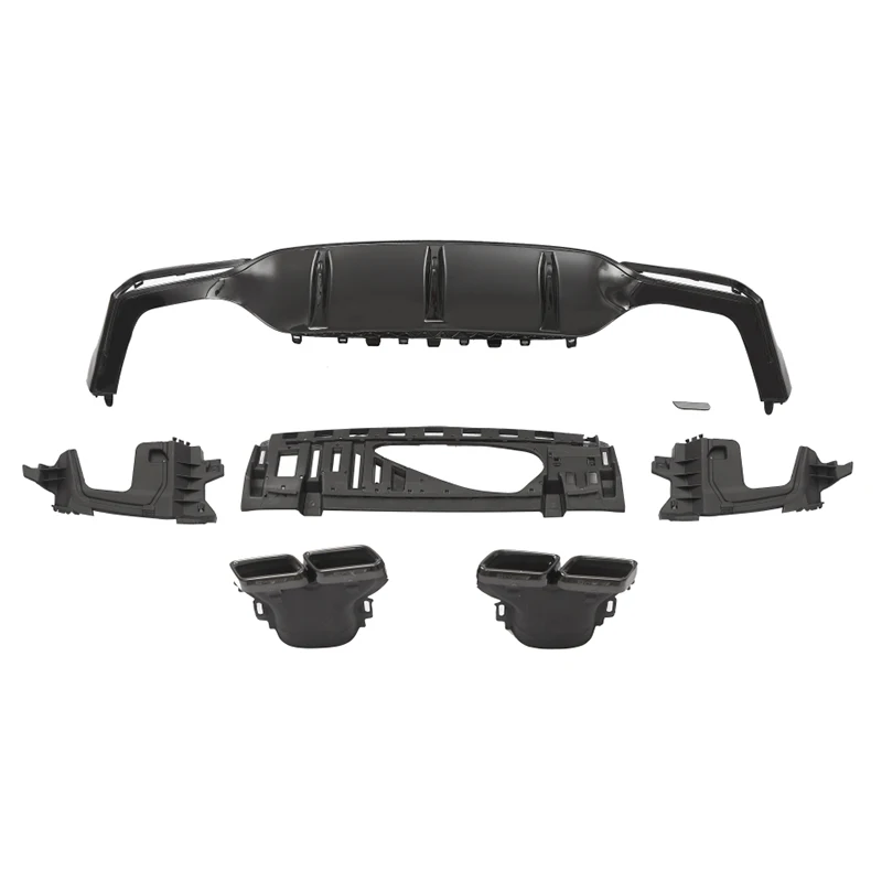 W213 AMG E63 style rear diffuser car exterior accessories rear bumper splitter diffuser with exhaust for E class W213 2016-2019