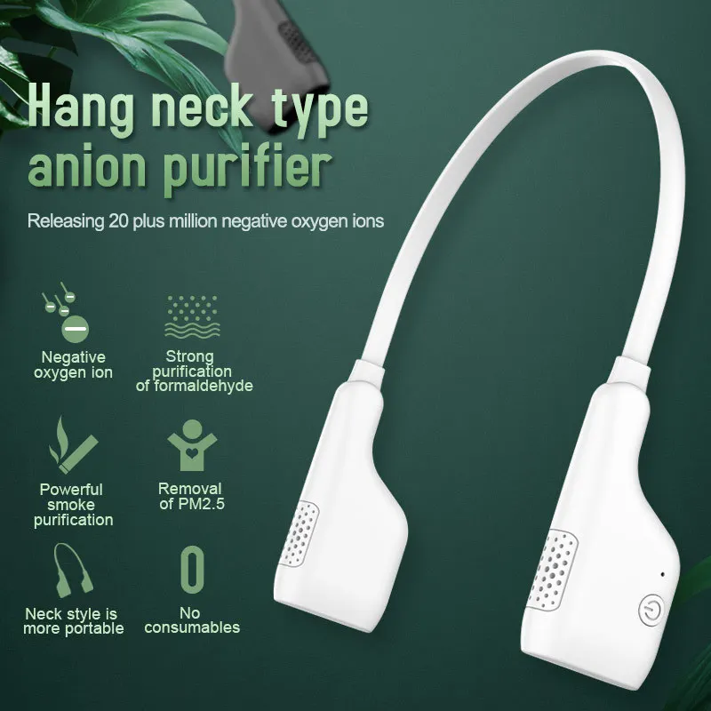 
Hands free mini USB Hanging Neck Negative ion generator purifier freshener wearable personal necklace air purifier outdoor 