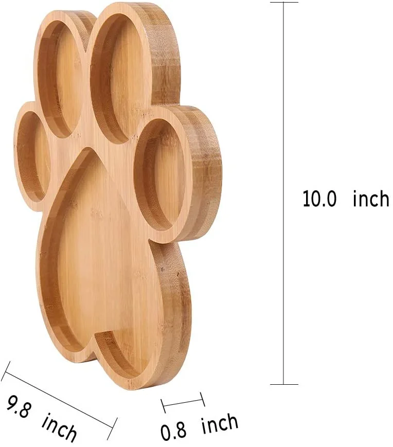 Natural Bamboo Paw Shaped Serving tray large bamboo cutting board wood chop cut board