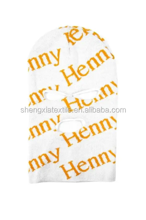 Custom logo knitted in balaclava winter three hole ski mask