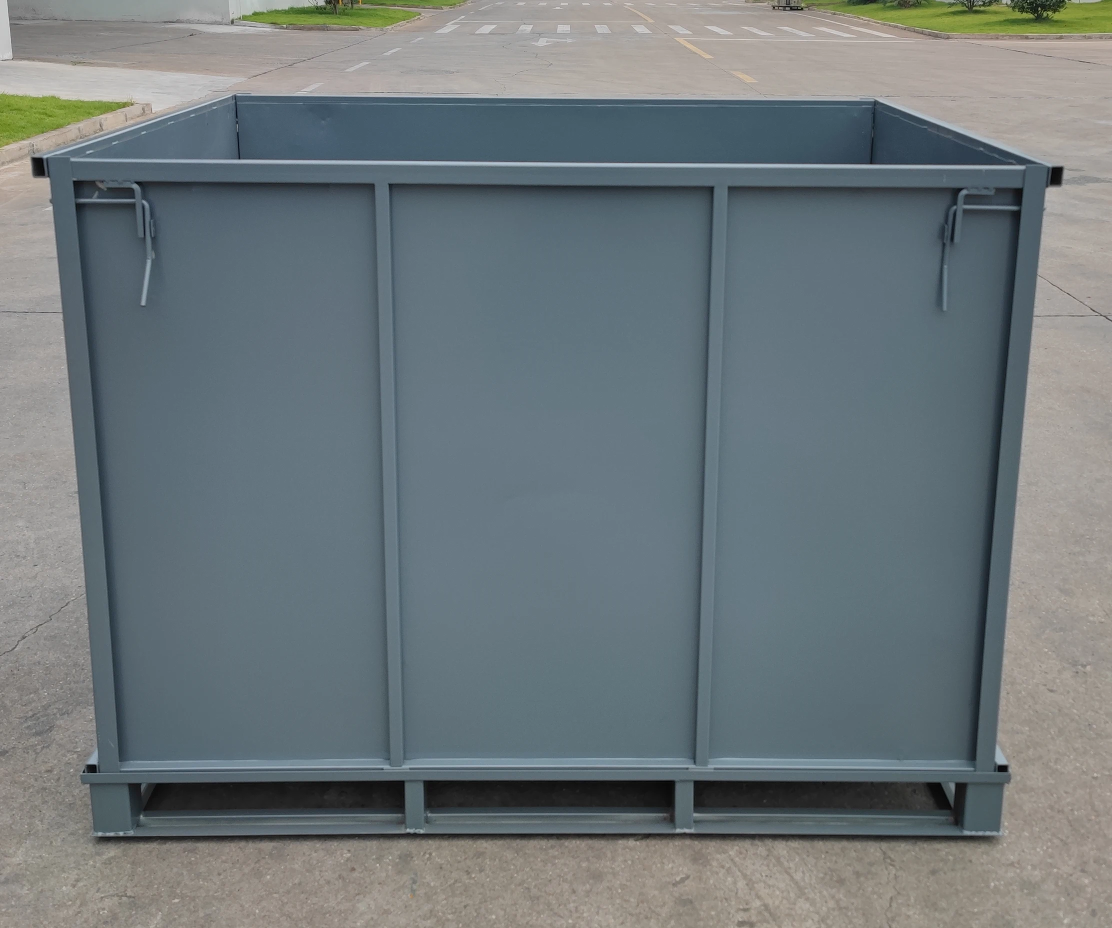 Customized Metal Container Foldable Durable Zinc Plated Industrial IBC MB5 Box MB6  Pallet Box For Tires Rubber Factory