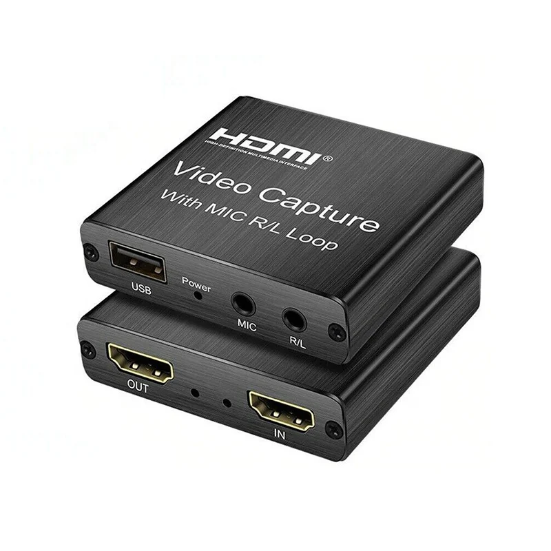 Full HDTV 1080P USB2.0 HDMI Video capture card with MIC R/L Loop  for laptop computer Game Live Streaming